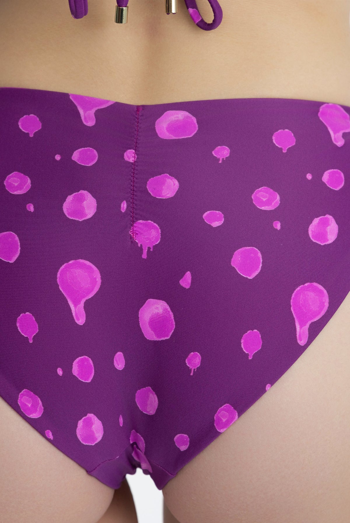 Bahia Bikini Bottom Drippy Polka Dot Bikini Bottom Neon Skull