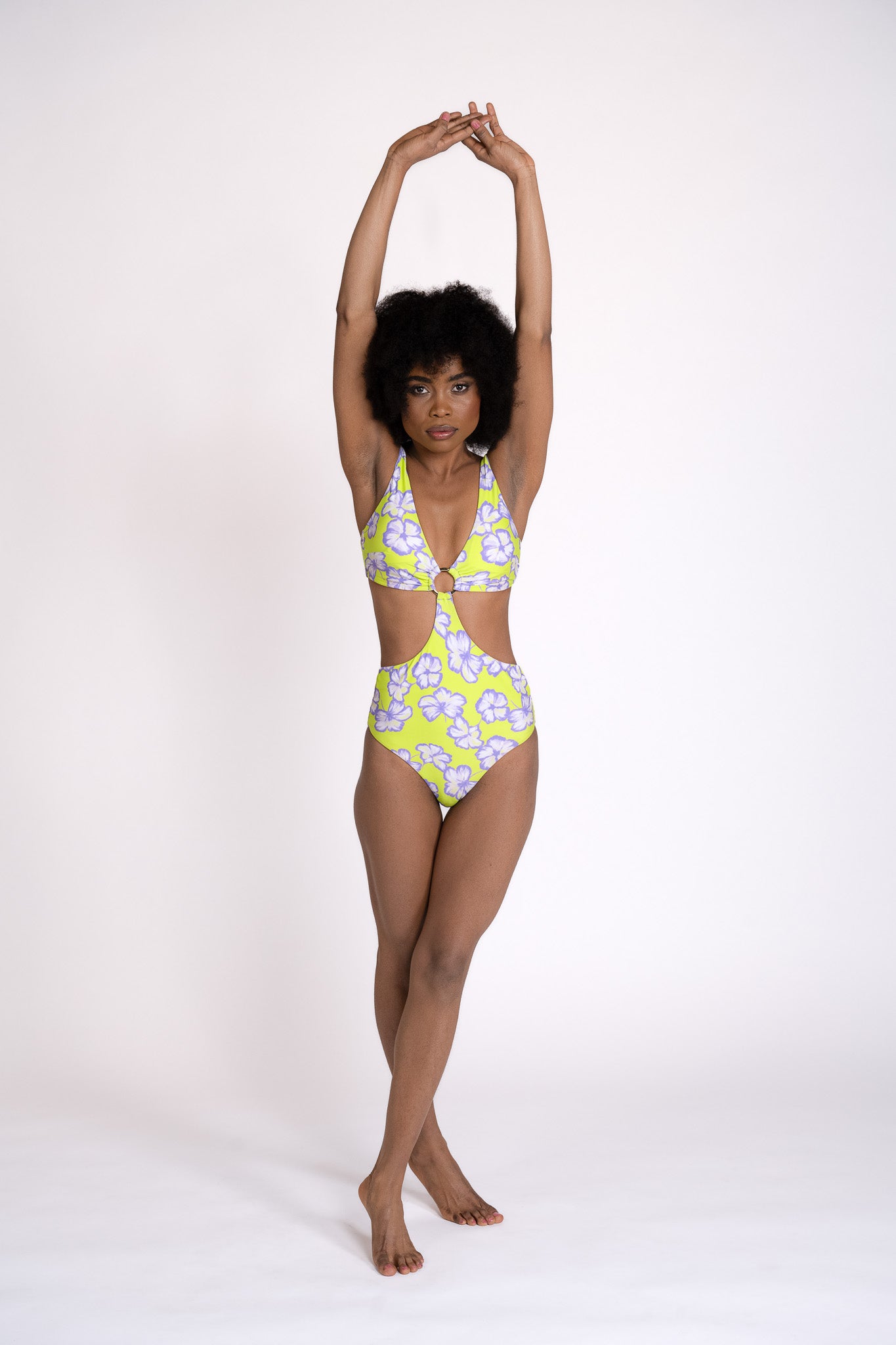 Carmen One piece - Electirc Hibiscus One Piece Neon Skull
